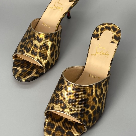 CHRISTIAN LOUBOUTIN East Leopard Print Slip-On Sandal - Picture 2 of 11